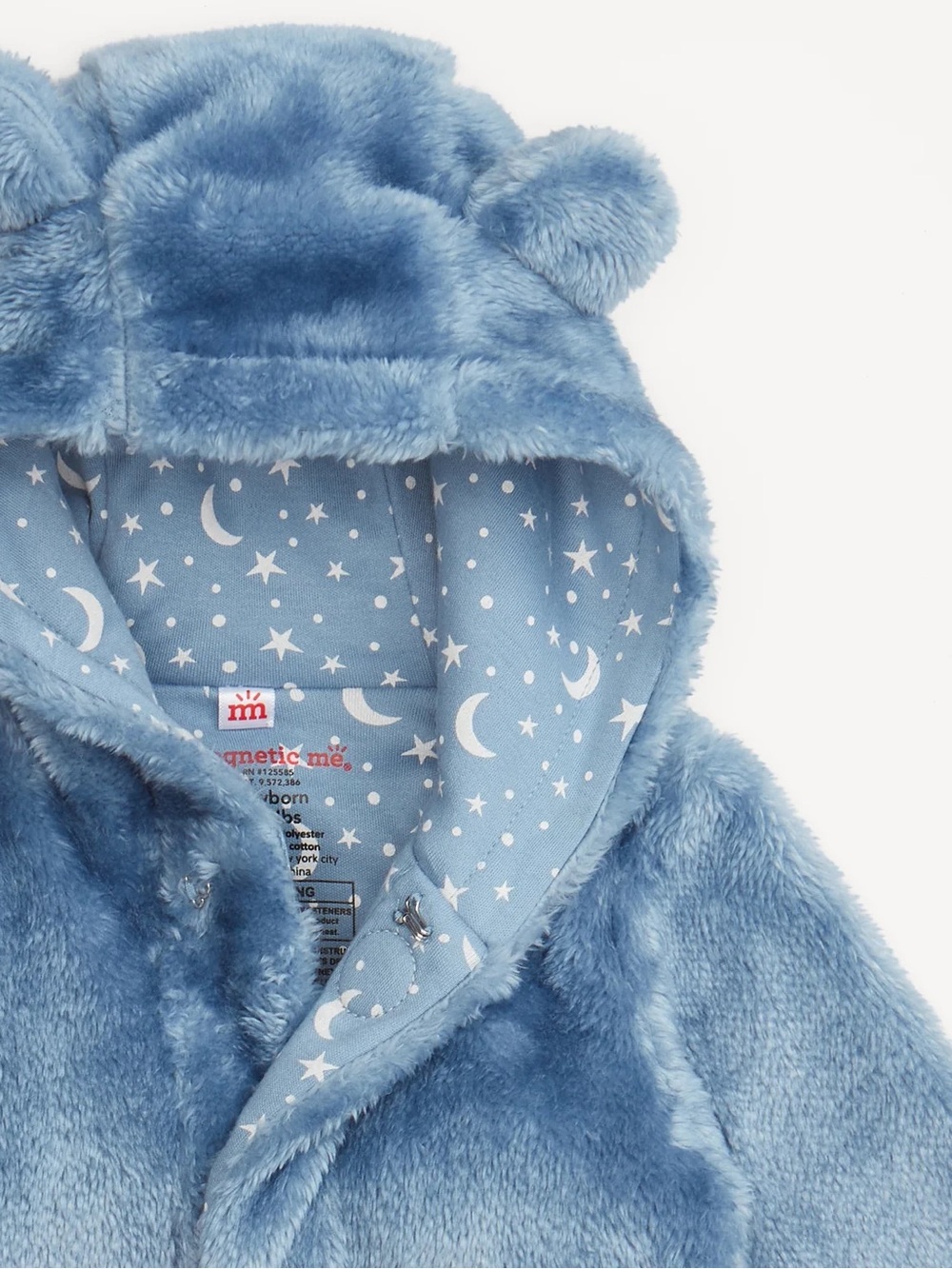 Magnetic Me Winter Sky Minky Magnetic Bear Footie - Picture 3 of 7
